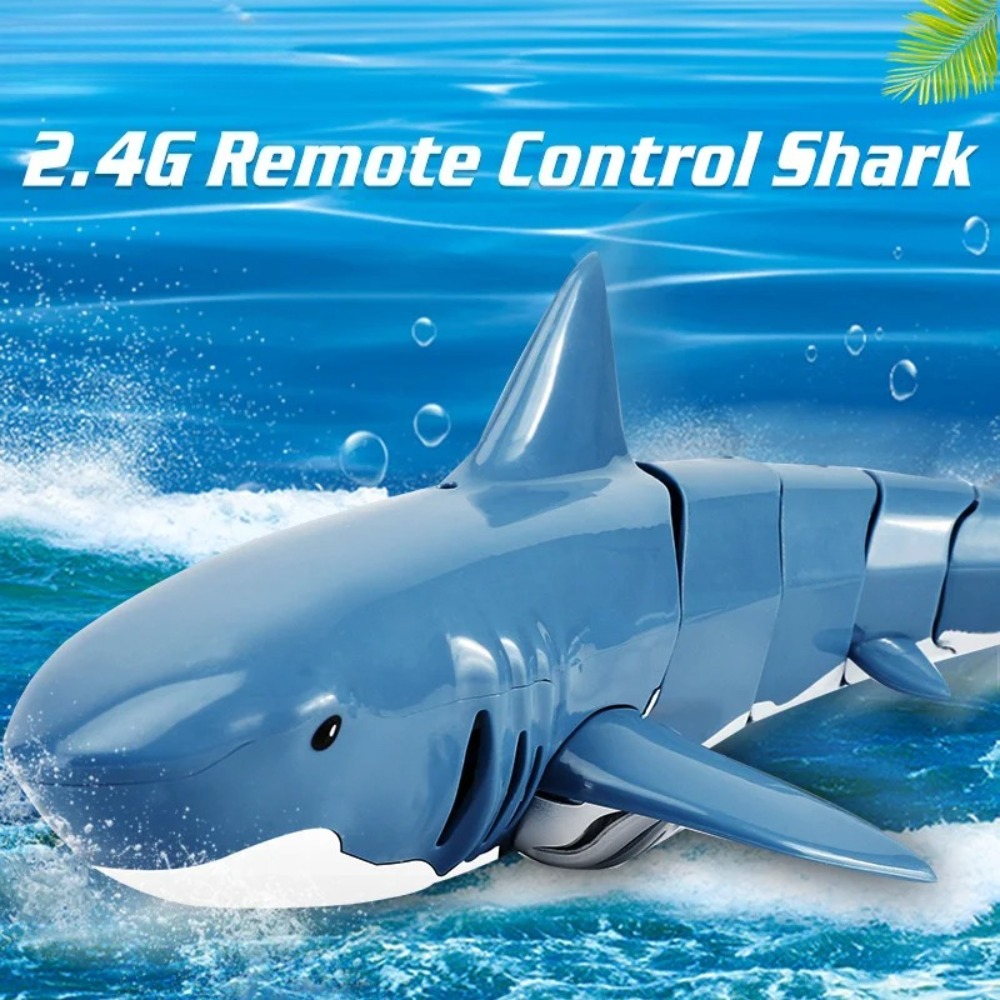 Party Games Birthday - Barco Tiburón Eléctrico Realista con Control