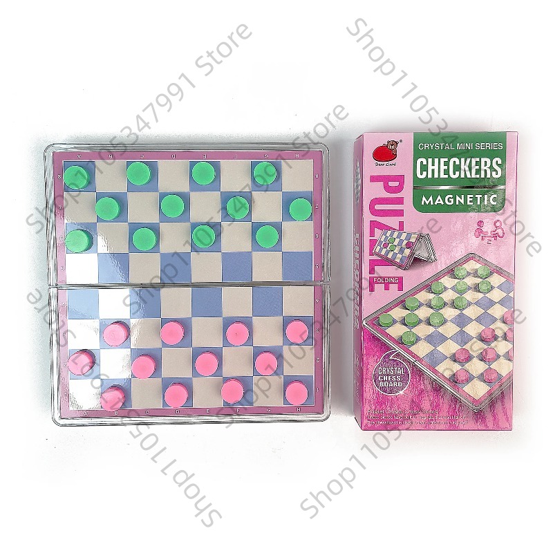Party Games Classic - Juego de Damas Magnético Plegable con