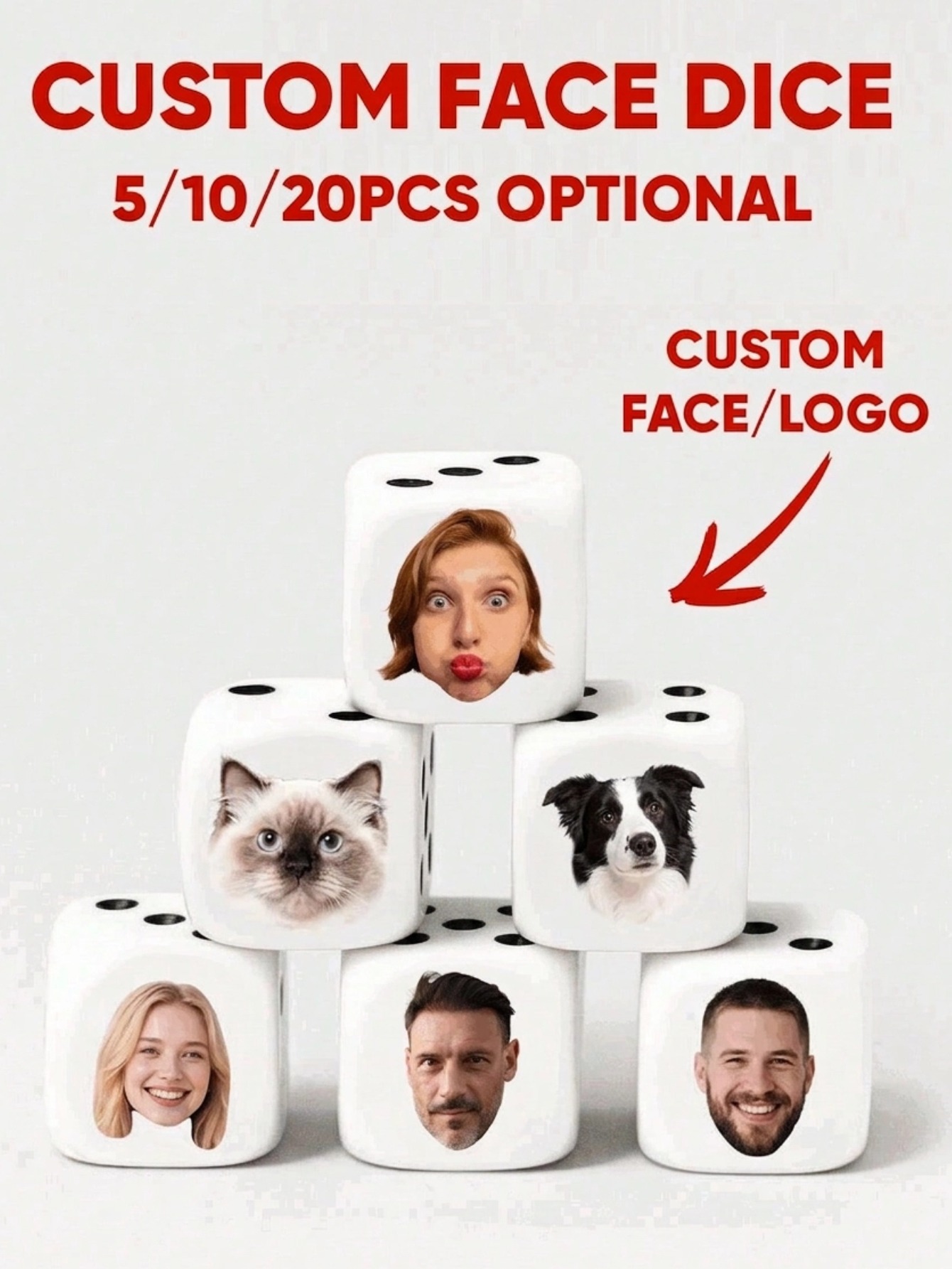 Party Games For Adults - Dados Personalizados con Caras, Dados Divertidos