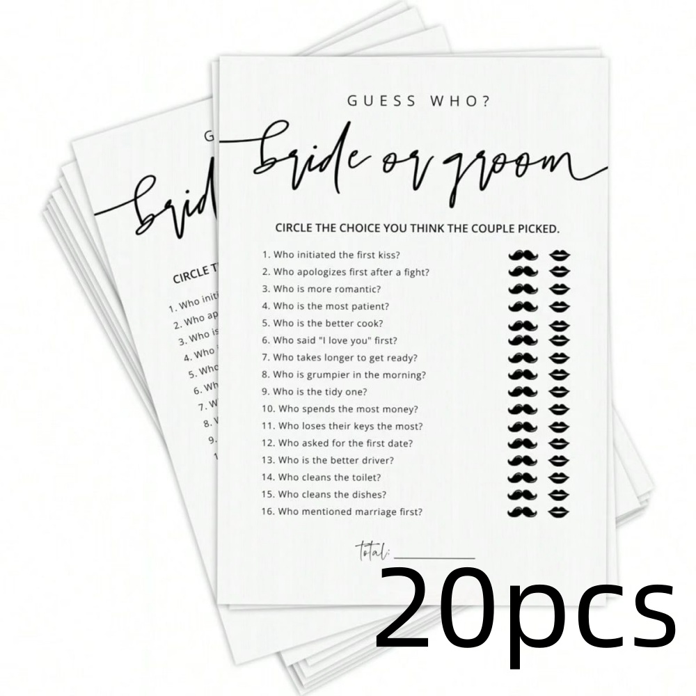 Party Games Engagement - 20 Tarjetas de Juego para Bodas,